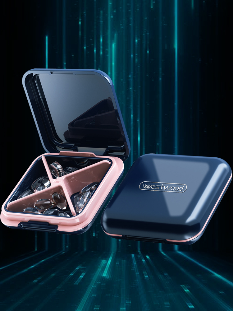 Kit Portable Split home Small Number of Carry-sealed Moisture-proof Mini Japan cute little medicine box 7 days early evening