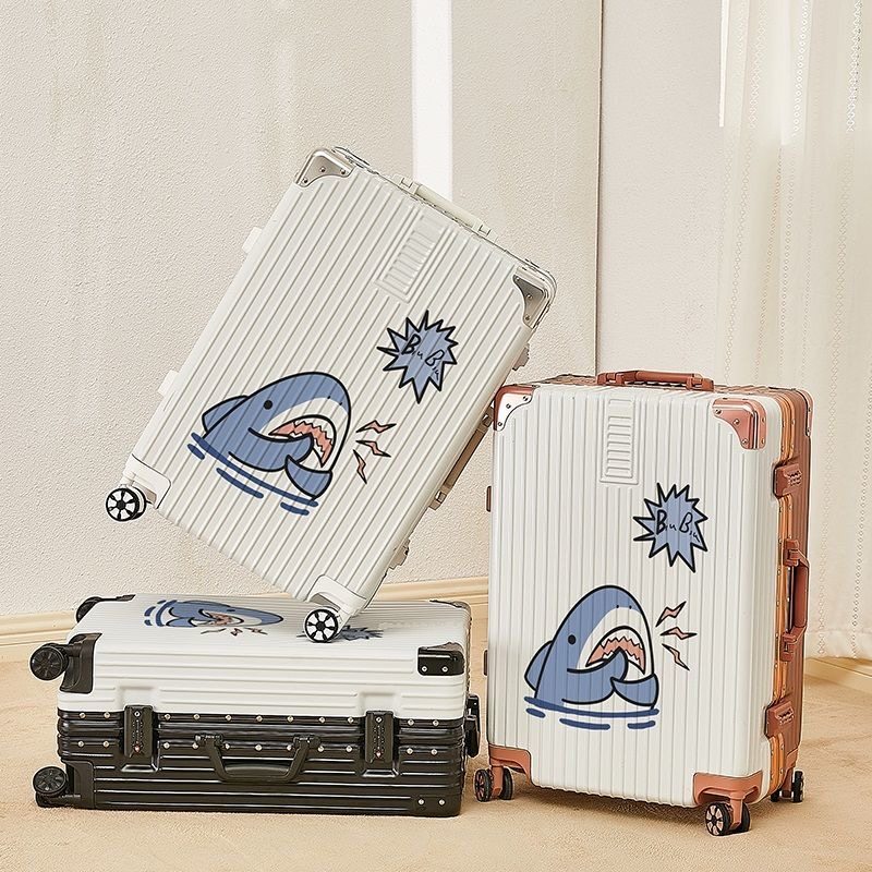 2026 New Style Carry-on Leather Suitcase, Trolley Case, Unisex, Aluminum Frame, Large Capacity, Thickened, Durable Student Travel Suitcase
