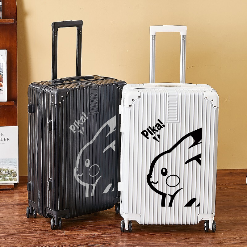 2026 New Style Suitcase, Thickened Cartoon Password Box, High-Value Aluminum Frame Trolley Suitcase for Male and Female Students Boarding Flights