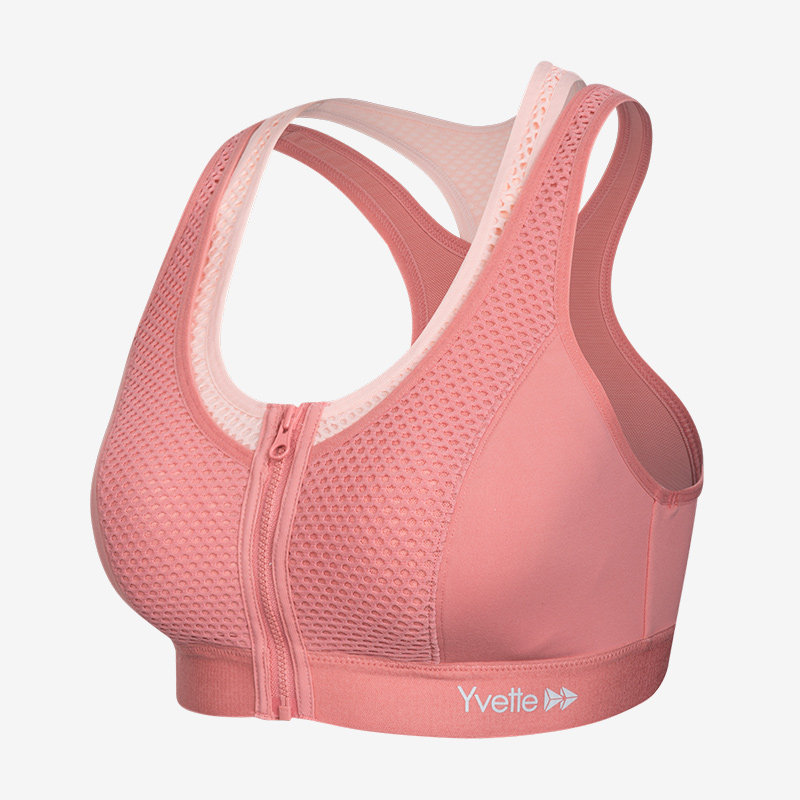 Yvette Dames sportbeha, rugkruis, high-strength, plus size,3XL Grote maten,wit