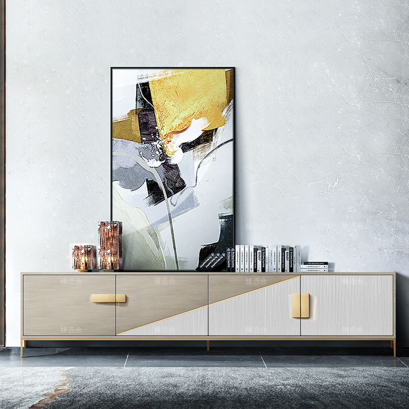 Light luxury art TV cabinet coffee table fully equipped modern minimalist Italian living room locker Hong Kong-style designer floor cabinet