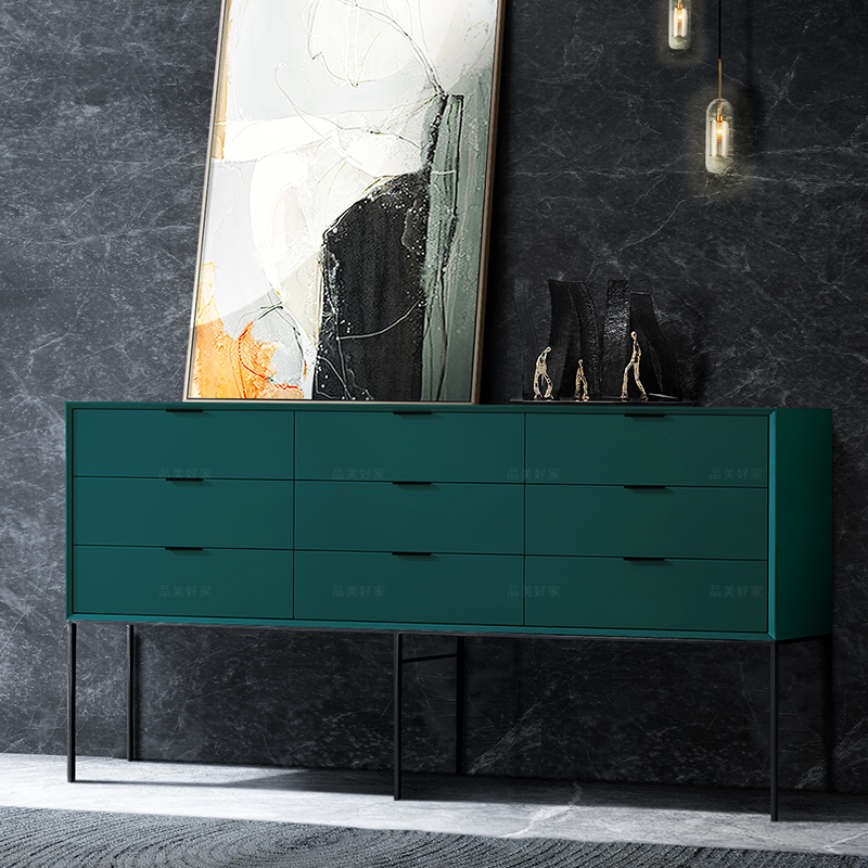 Light luxury Italian drawer storage cabinet modern minimalist bedroom TV cabinet Nordic wall dining cabinet living room nine drawers
