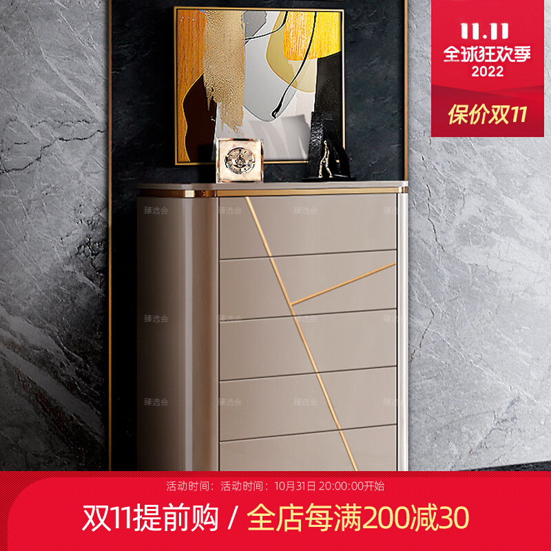 Italian light luxury paint chest of drawers storage cabinet Hong Kong-style storage cabinet post-modern bedroom chest of drawers simple nine-drawer chest