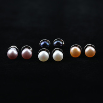 Natural pearl simple mini anti-glare brooch collar button collar pin white shirt cuff button pin small pin thorn horse needle