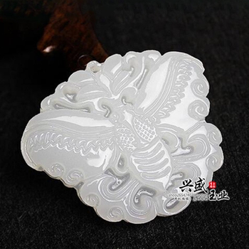 Natural jade, afghan white jade pendant, butterfly pendant, car hanging accessories, jade pendant, jade pendant, hanfu accessories