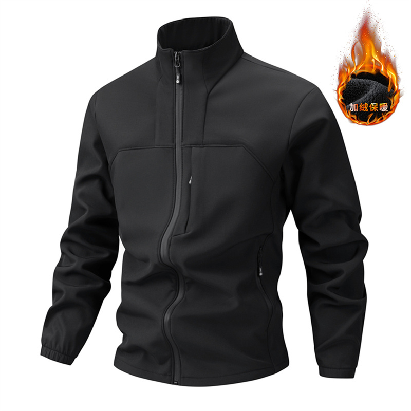 Soft Shell Jacket, Men's Autumn and Winter Fleece-Lined Warm Sports Jacket, Outdoor Windproof and Waterproof Mountaineering Jacket, Casual Jacket Soft Shell Jacket, Men's Autumn and Winter Fleece-Lined Warm Sports Jacket, Outdoor Windproof and Waterproof Mountaineering Jacket, Casual Jacket
