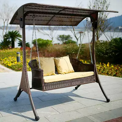 Outdoor swing chair Net red hammock indoor double rocking chair balcony rattan chair hanging basket chair Bird's Nest rocking chair
