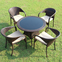 Outdoor table and chair leisure combination courtyard outdoor outdoor balcony terrace rattan small coffee table three-piece set of rattan chair