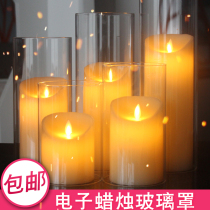 Electronic candle led electronic candle vase home accessories wedding guide double-pass glass lampshade romantic proposal