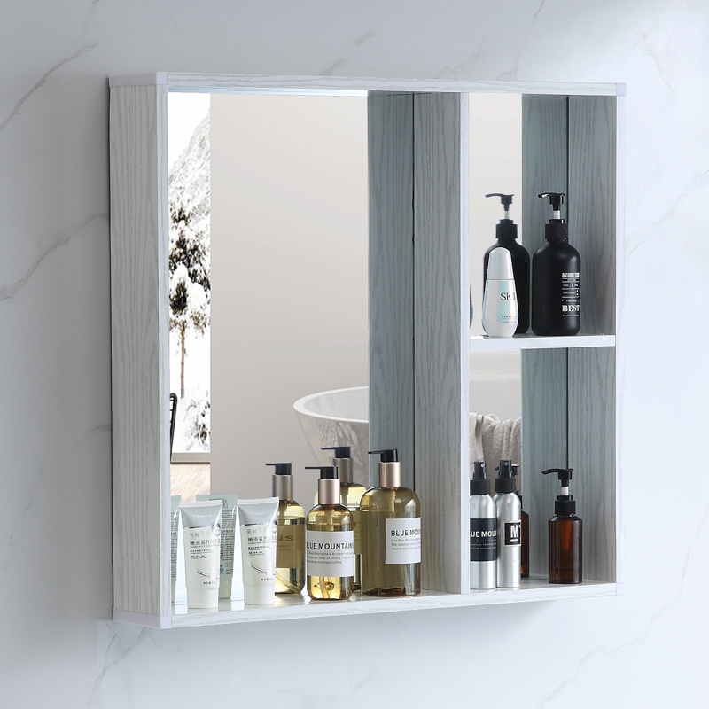 Bathroom mirror cabinet space aluminum mirror box hanging wall washing toilet toilet surface cabinet with shelf Wall frame