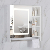 LED smart bathroom mirror cabinet with light Wall-mounted bathroom mirror box surface aluminum alloy bathroom mirror shelf