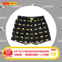 Subreef fly in US dollars Arow pants pure cotton dark islands couple Four corner underpants for men and women At-home Shorts Wave Sleeping Pants