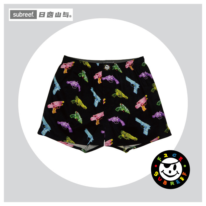 subreef dark island F2CE water gun Aro pants cotton couple boxer briefs men's and women's home shorts black pajama pants