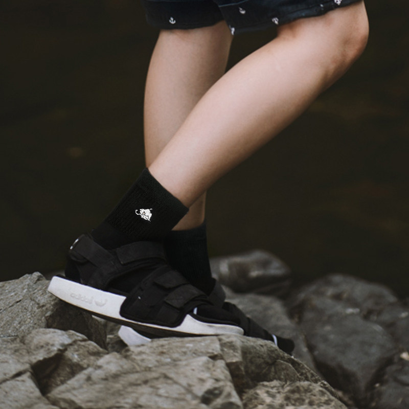 subreef dark Island cotton socks Men's and women's cat embroidery pure cotton sports low-cut Japanese street tide socks black socks