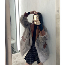Fur coat womens autumn and winter fur one-piece womens clothing 2020 new Parker clothing womens short small young section