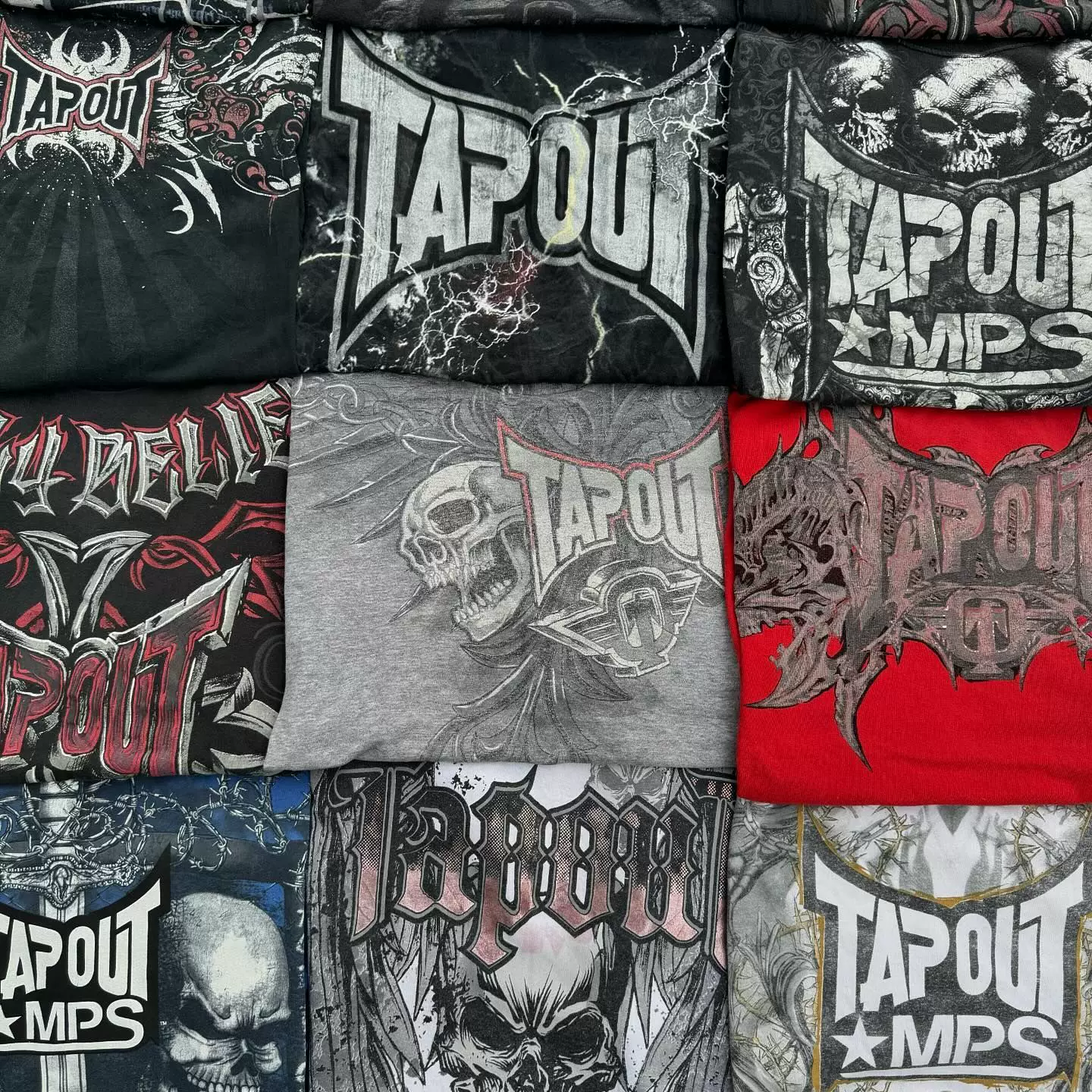 Футболка TAPOUT ретро дарк-панк, хлопок, короткий рукав, унисекс, гранж Y2K
