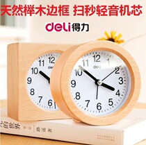 Deli log night light creative small alarm clock children students bedside mini mechanical timing cute learning multifunctional bedroom super big bell sound modern 8816 fashion 8810