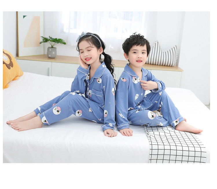 儿童睡衣春秋季薄款牛奶丝长袖卡通女孩小孩男童女童家居服套装详情36