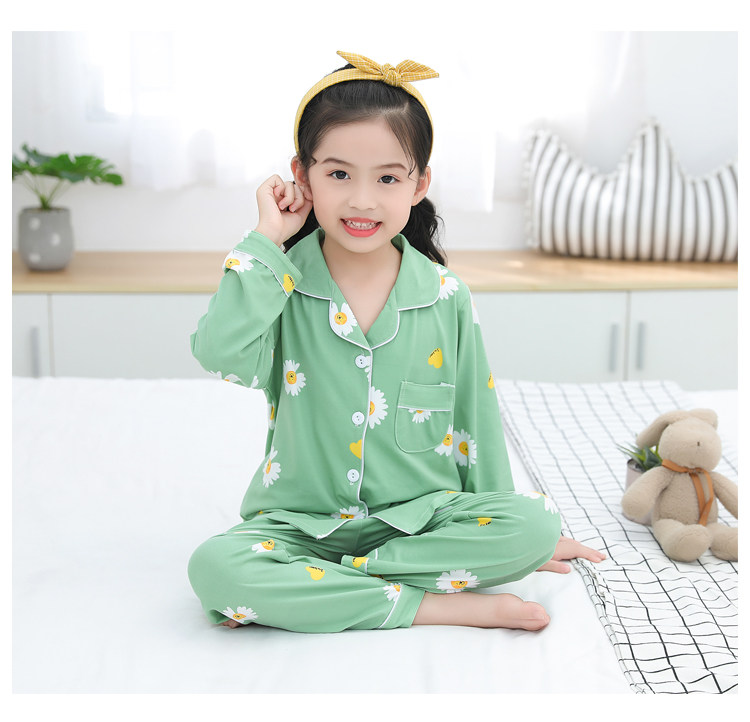 儿童睡衣春秋季薄款牛奶丝长袖卡通女孩小孩男童女童家居服套装详情52