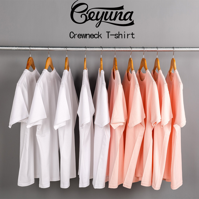 【3 Pieces】Geyuna Japanese Style Pure Cotton T-Shirt Round Neck Solid Color Short Sleeve White Unisex Short-Sleeved T-Shirt Base Shirt