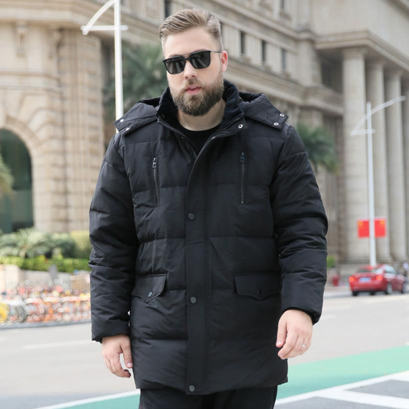 Fat Sub-down clothes Men's Gats Increased Loose Tide Fat Winter Thickened Large Size Yard Seniors Coat Middle Aged Removable