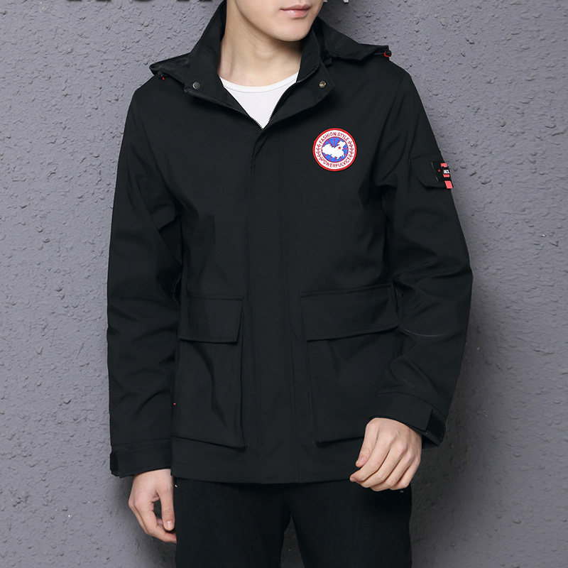 Add fat and increase male youth short windbreaker loose removable hat tide fat college students large size coat autumn clothes