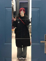 Winter ins American-style cotton-padded jacket womens 2022 new mid-length thickened small black cotton-padded jacket jacket