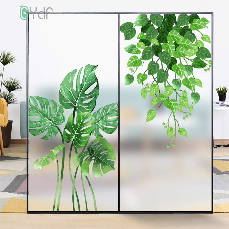 ins wind glass door sticker window flower bathroom window foil anti-peeping light translucency anti-light sliding door