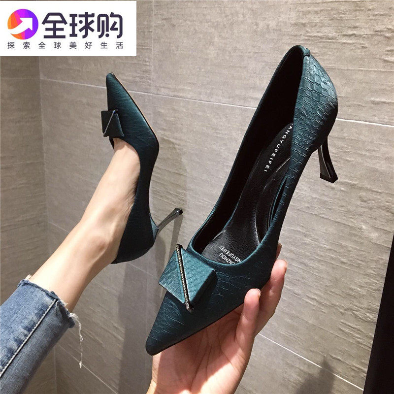 Hong Kong little fresher teenage girl sexy single shoes 2022 Spring and autumn 100 hitch a new high heels female fine heel tip