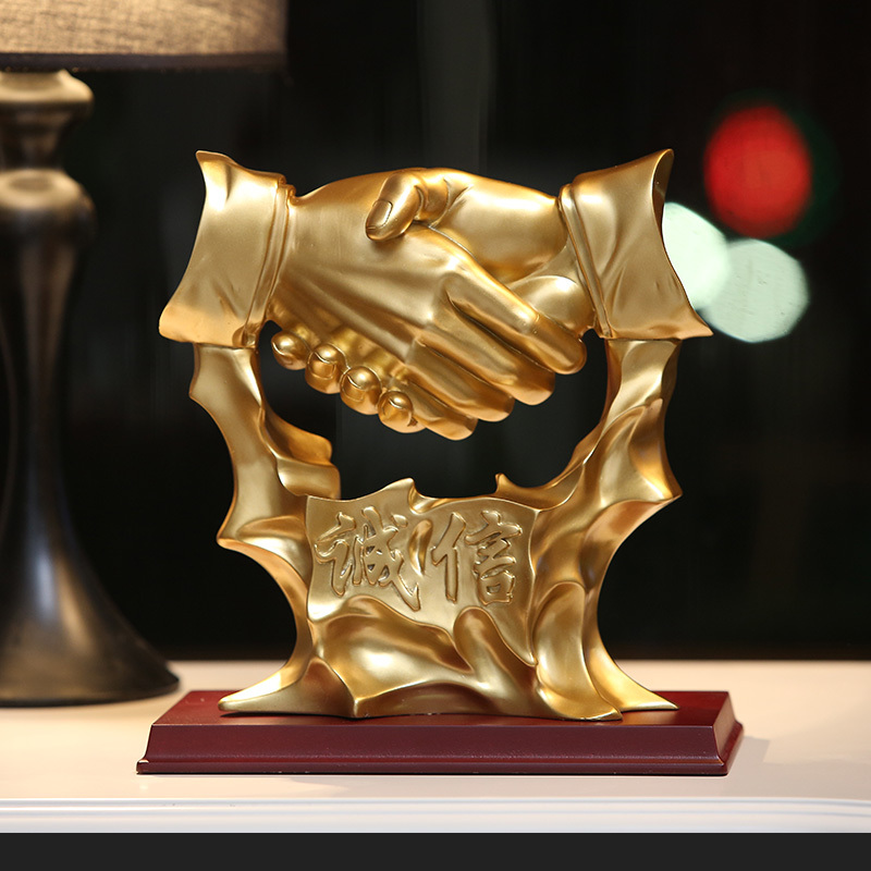 Company Opening Integrity and Cooperation Win-Win Desktop Office Decorations Gifts for Bosses, Clients, and Leaders Crafts