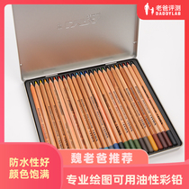 Dad evaluates oily colored pencil iron box waterproof hand-painted professional drawing available 12 colors 24 colors