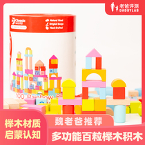 Factory delivery Dad evaluation Childrens large particle building blocks puzzle assembly toys Early education enlightenment learning toys