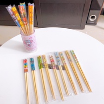 Japan sells 30 export single cartoon bamboo chopsticks ~ Crayon Shin Dijia three-eyed adult chopsticks 21cm