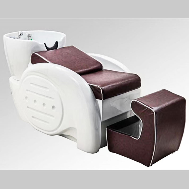Fiberglass half lying shampoo bed hair salon hair salon shampoo bed ceramic basin Li Kun shop flushing bed with energy-saving water heater