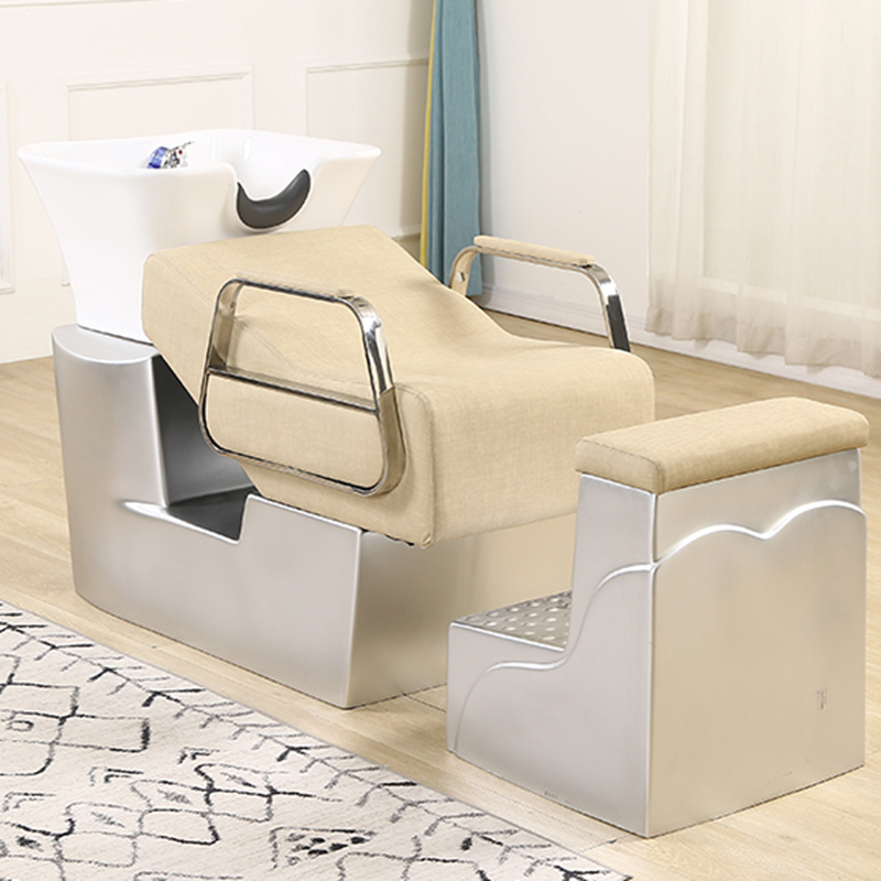 High-end hair salon semi-lying hair wash hair shop special ceramic basin water heater with energy-saving water heater