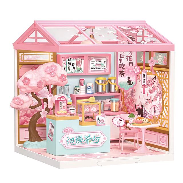 Ruolai Super World Chuying Teahouse handmade DIY cabin educational building blocks assembled toys children's birthday gift