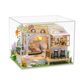 DIY Wooden Assembly Toy Miniature House Model for the Backyard of a Cat Cafe, a Birthday Gift for Girls