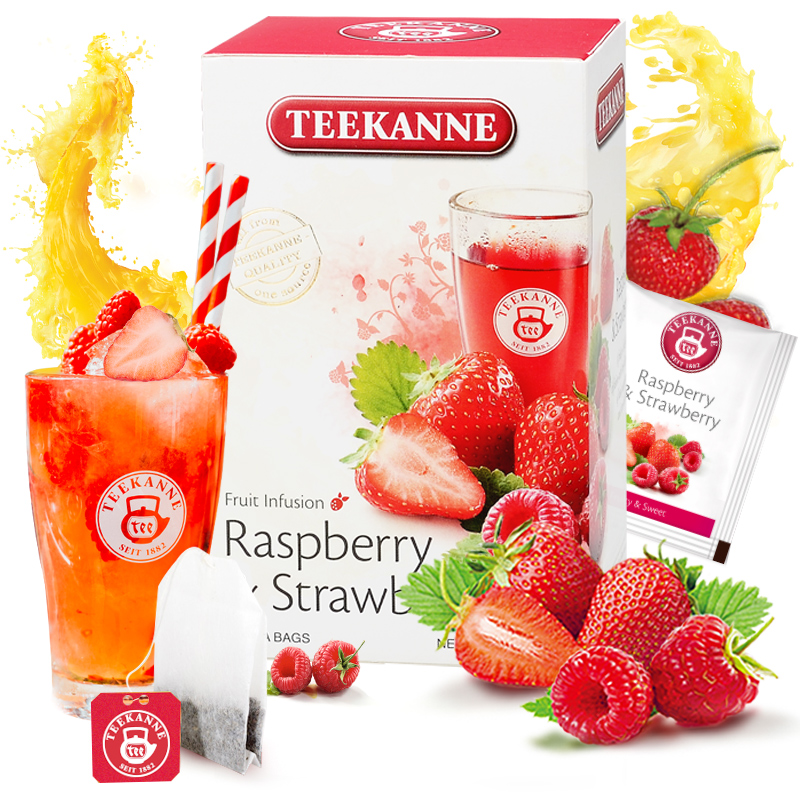 欧洲最大花草水果茶 德国百年品牌 Teekanne 草莓&覆盆子 水果茶 2.5g*20袋 图1