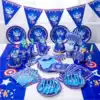 Captain America theme Boy baby Children's birthday party decoration tableware set Cartoon party venue decoration