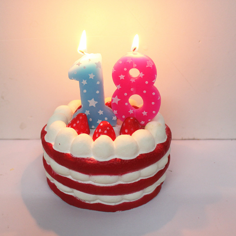 Year-old candle five-pointed star digital star candle creative adult children birthday party decoration decorative candle