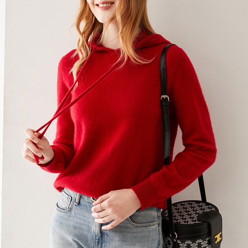 Beautiful! High-End 100% Pure Cashmere Sweater for Women, Hooded Sweatshirt, Knitted Base Sweater, Outerwear Hoodie, Thin Beautiful! High-End 100% Pure Cashmere Sweater for Women, Hooded Sweatshirt, Knitted Base Sweater, Outerwear Hoodie, Thin