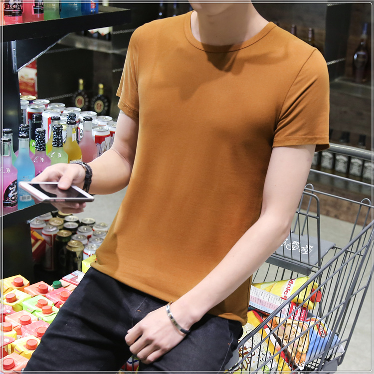 Mùa xuân và mùa thu màu rắn phương thức dài tay t-shirt nam mùa thu quần áo đáy áo diy nửa tay áo làm việc quần áo class dịch vụ tùy chỉnh bán buôn