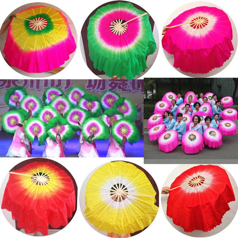 Flowers in the rain Dance fan 360 degree Yonghe Yangge fan Weishan Lake dance fan Lotus leaf fan Classical dance Square dance