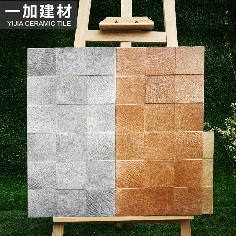 Concave-convex square plaid wood grain antique brick 300*600 Japanese LOFT American culture background wall brick