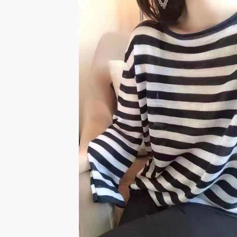 Одежда модная солнца защиты 清仓捡漏专柜撤回尾单外贸剪标撤柜冰丝针织衫一字肩喇叭袖防晒衫