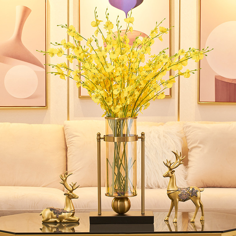 Nordic light and luxurious round ball candleholder Vase Pendulum with Xuanguan TV Cabinet Living Room Tea Table Tabletop Emulation Flower Arrangement Decorations