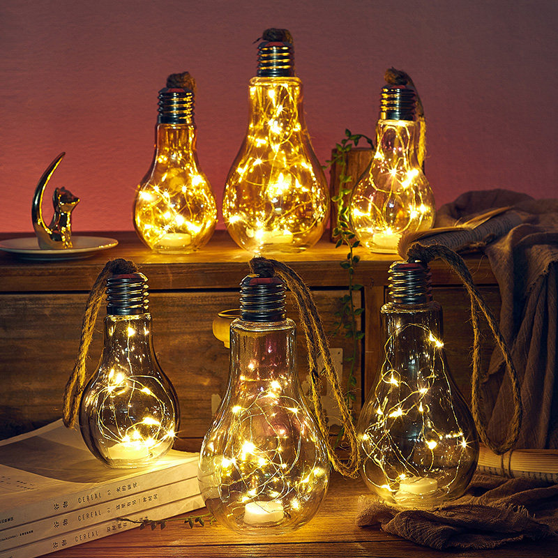 Creative Crafts Wind Net Red Light Bulb Milk Tea Shop Cafe Swing bar Desktop lamps Inns web cafe decorations