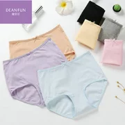 4 giá bướm Đồ lót nữ Anfen màu rắn co giãn cotton cao eo boxer quần lót nữ cotton mềm mại 975 - Vòng eo thấp