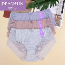 Трусы deanfun/蝶安芬中腰性感无痕蕾丝边火辣包臀柔滑锦纶女平角内裤