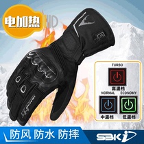 SBK new winter motorcycle gloves electric heating riding gloves warm waterproof fallproof with touch screen gloves